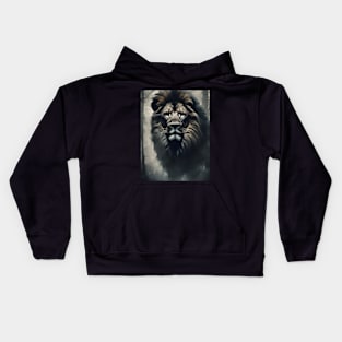 Lion in the Foggy Forest Kids Hoodie